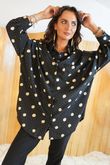 Phoenix Polka Dot Oversized Shirt Black